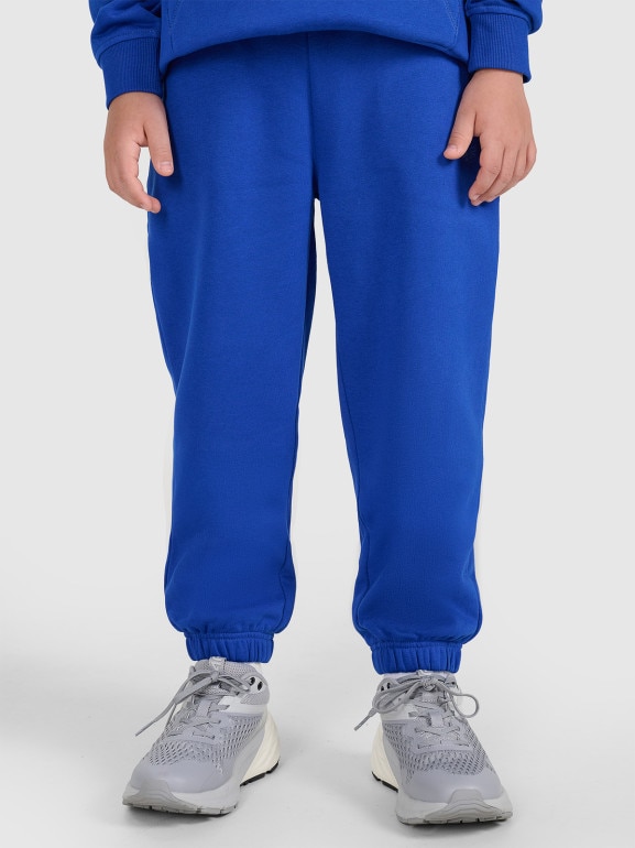 Chłopięce spodnie dresowe joggery 4F 4FJRAW25TTROM1634 - niebieskie
