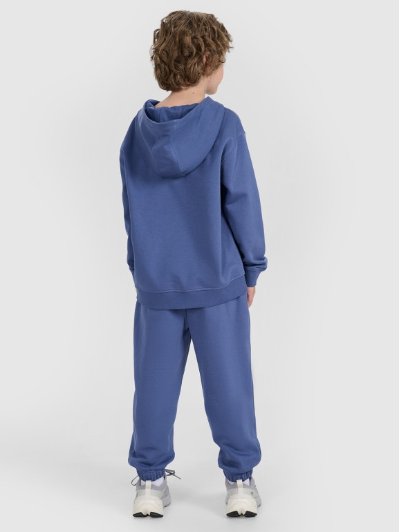 Chłopięce spodnie dresowe joggery 4F 4FJRAW25TTROM1634 - niebieskie