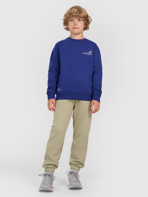 Chłopięce spodnie dresowe joggery 4F 4FJRAW25TTROM1634 - zielone