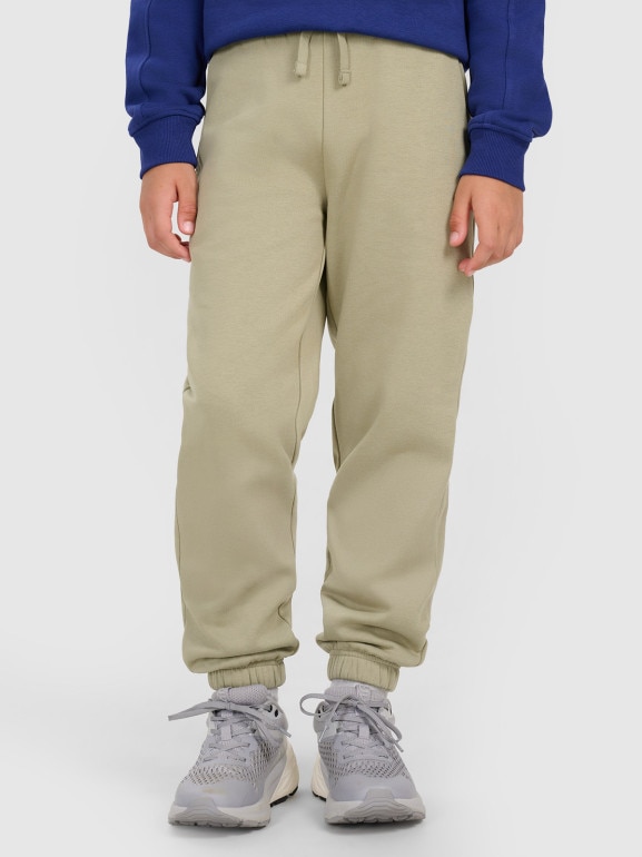 Chłopięce spodnie dresowe joggery 4F 4FJRAW25TTROM1634 - zielone