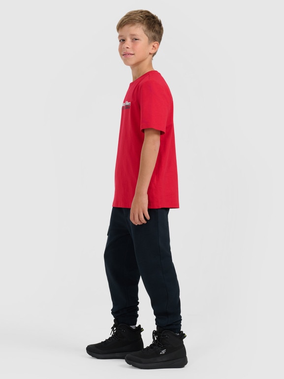 Chłopięce spodnie dresowe joggery 4F 4FJRAW25TTROM1841 - granatowe