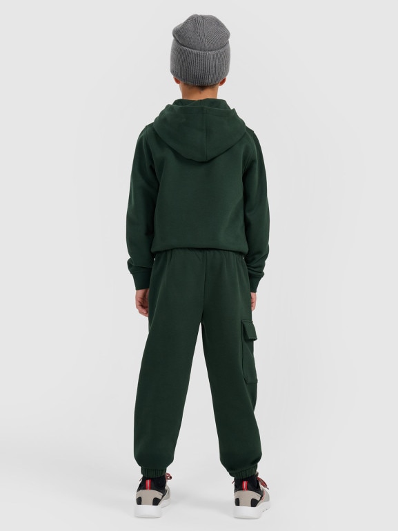 Chłopięce spodnie dresowe joggery 4F 4FJRAW25TTROM1841 - zielone