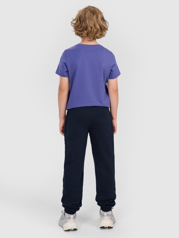 Chłopięce spodnie dresowe joggery 4F 4FJRMM00TTROM1628 - granatowe