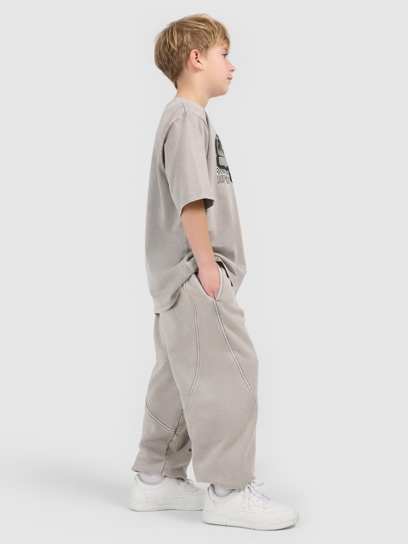 Chłopięce spodnie dresowe joggery 4F 4FJRSS26TTROM1872 - szare