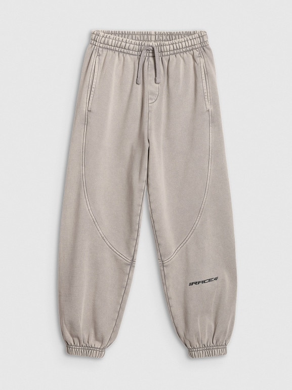 Chłopięce spodnie dresowe joggery 4F 4FJRSS26TTROM1872 - szare