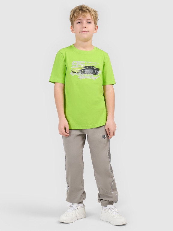 Chłopięce spodnie dresowe joggery 4F 4FJRSS26TTROM1873 - szare