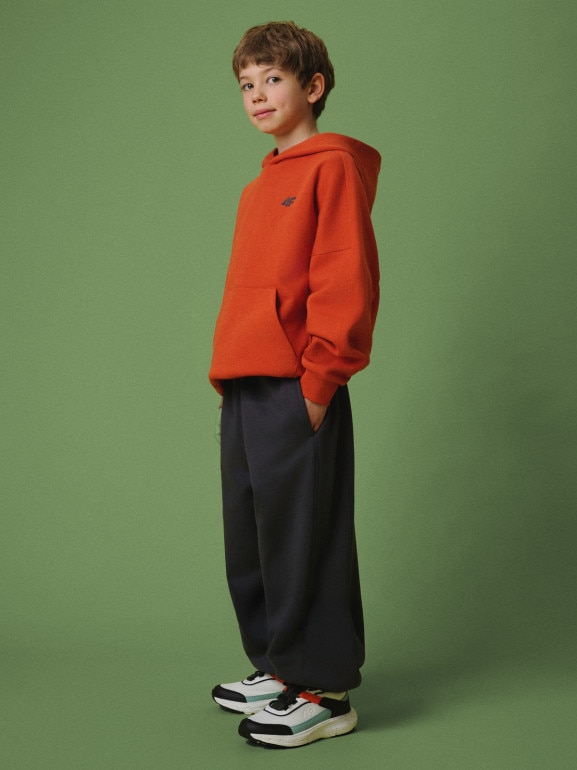 Chłopięce spodnie dresowe joggery 4F 4FJRSS26TTROM1896 - szare