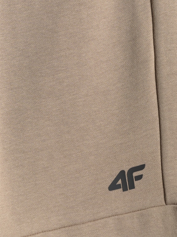 Chłopięce spodnie dresowe joggery 4F 4FJRSS26TTROM1995 - beżowe