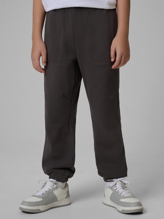 Chłopięce spodnie dresowe joggery 4F 4FJWSS26TTROM1437 - szare