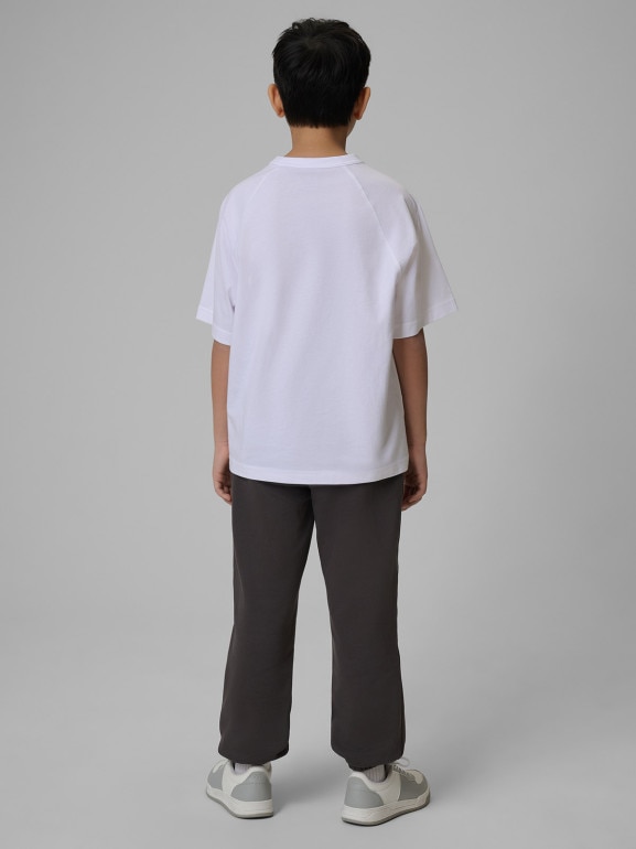 Chłopięce spodnie dresowe joggery 4F 4FJWSS26TTROM1437 - szare