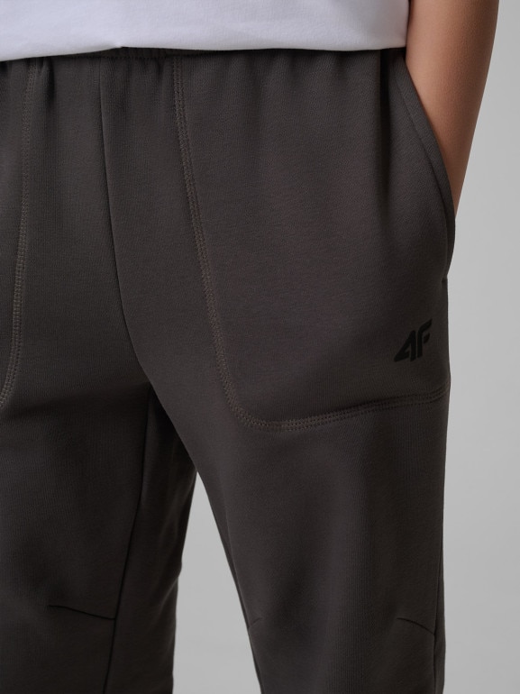 Chłopięce spodnie dresowe joggery 4F 4FJWSS26TTROM1437 - szare
