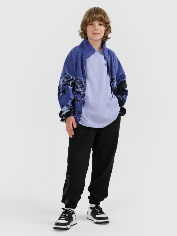 Chłopięce spodnie polarowe 4F 4FJWAW25TTROM1254 - czarne