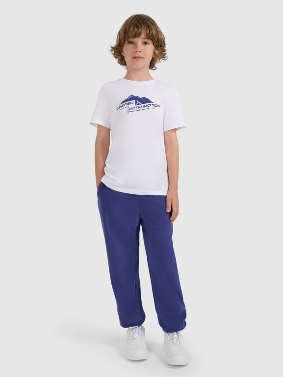 Chłopięce spodnie polarowe 4F 4FJWAW25TTROM1254 - granatowe