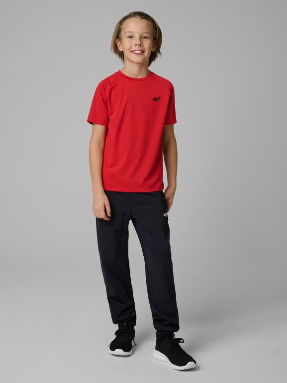 Chłopięce spodnie treningowe 4F 4FJWSS26TFTRM1152 - czarne