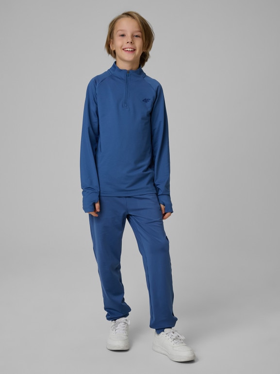 Chłopięce spodnie treningowe 4F 4FJWSS26TFTRM1152 - granatowe