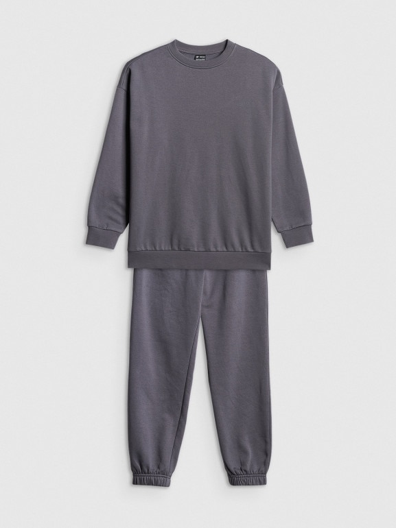 Chłopięcy komplet dresowy 4F 4FJRSS26TAPSM213 - szary