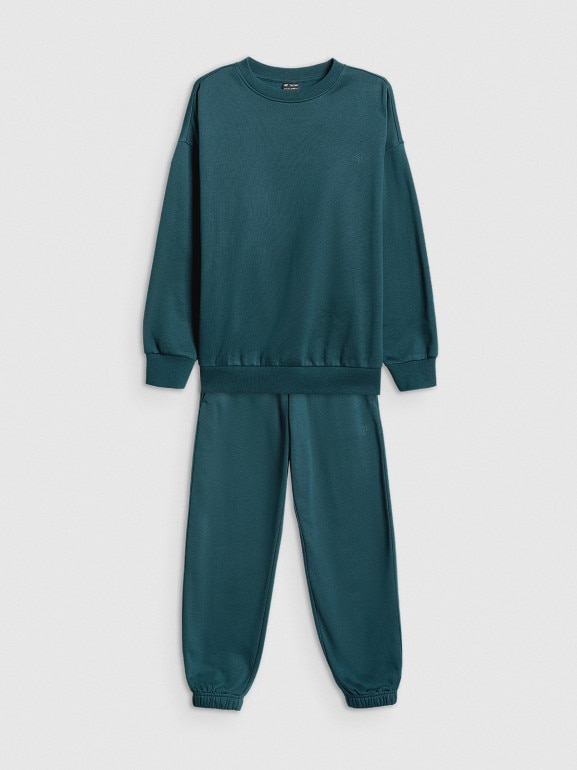 Chłopięcy komplet dresowy 4F 4FJRSS26TAPSM213 - turkusowy