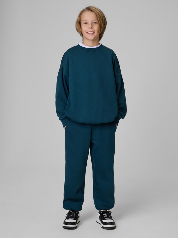 Chłopięcy komplet dresowy 4F 4FJRSS26TAPSM213 - turkusowy