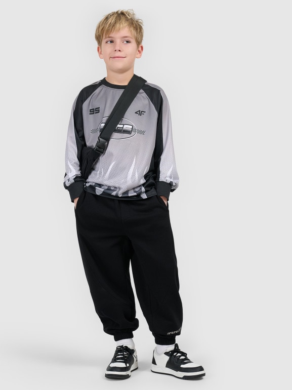 Chłopięcy longsleeve treningowy 4F 4FJRSS26TLONM663 - multikolor