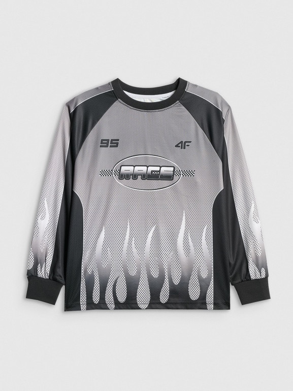 Chłopięcy longsleeve treningowy 4F 4FJRSS26TLONM663 - multikolor