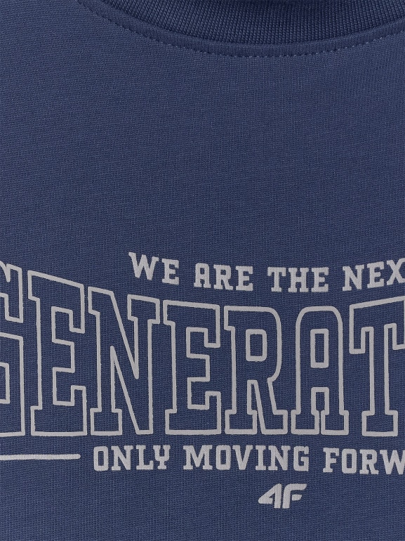 Chłopięcy longsleeve z nadrukiem 4F 4FJRSS26TLONM631 - granatowy