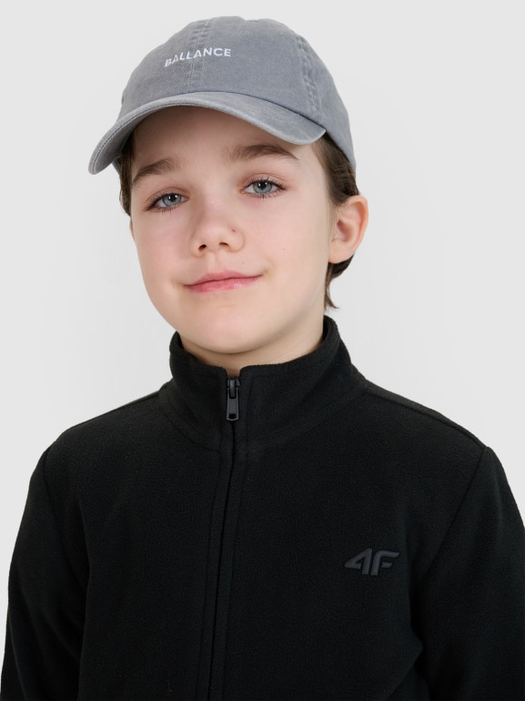 Chłopięcy polar rozpinany bez kaptura 4F 4FJRSS25TFLEM392 - czarny
