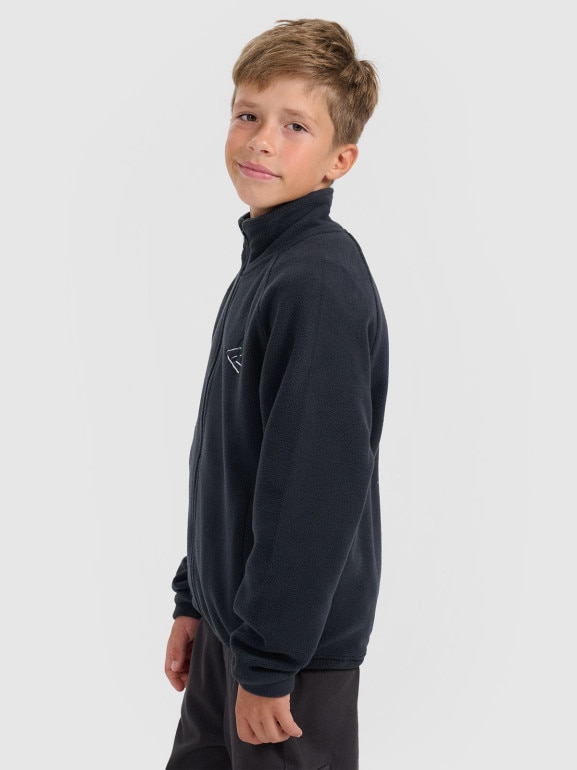 Chłopięcy polar rozpinany ze stójką 4F 4FJRAW25TFLEM438 - granatowy
