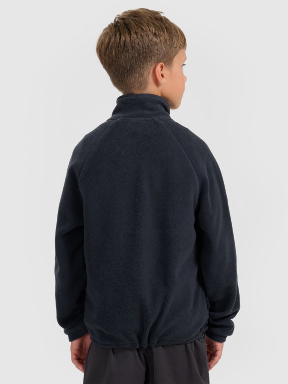 Chłopięcy polar rozpinany ze stójką 4F 4FJRAW25TFLEM438 - granatowy