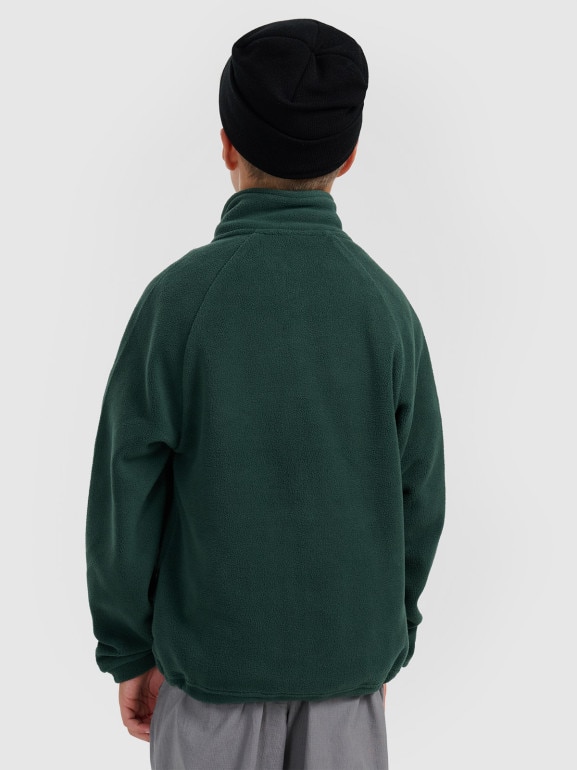 Chłopięcy polar rozpinany ze stójką 4F 4FJRAW25TFLEM438 - zielony