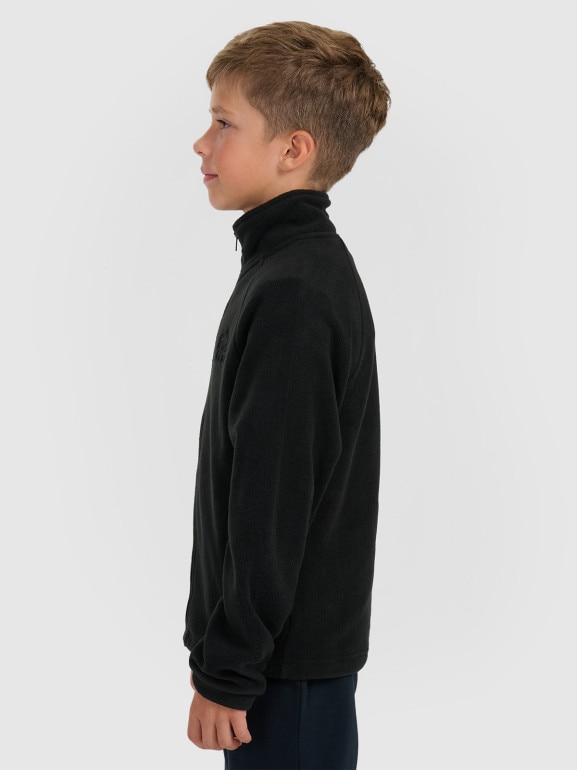 Chłopięcy polar rozpinany ze stójką 4F 4FJRAW25TFLEM490 - czarny