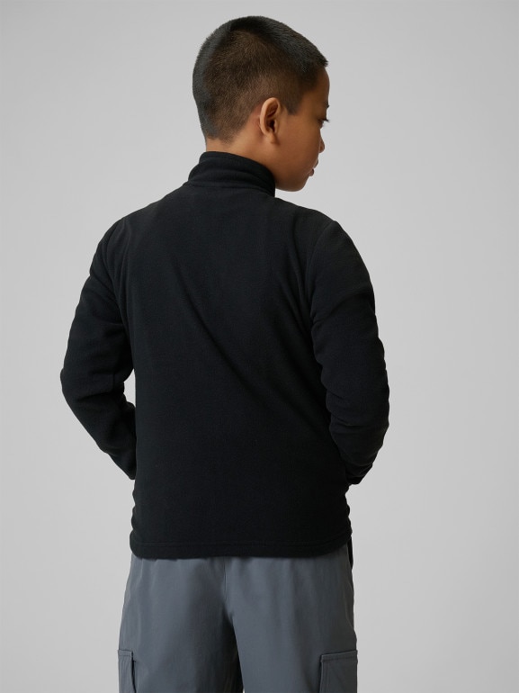 Chłopięcy polar rozpinany ze stójką 4F 4FJRSS26TFLEM508 - czarny