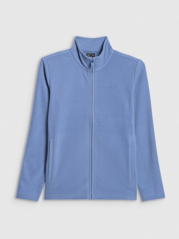 Chłopięcy polar rozpinany ze stójką 4F 4FJRSS26TFLEM508 - granatowy