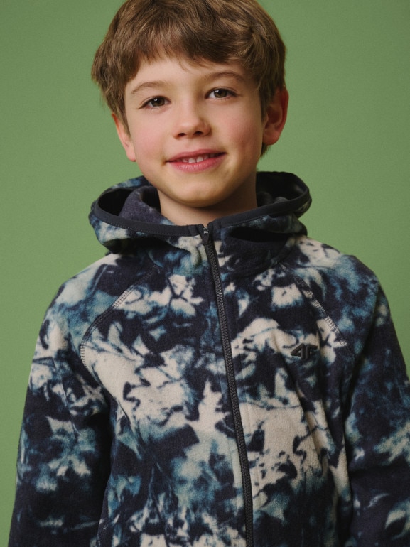 Chłopięcy polar z nadrukiem 4F 4FJRSS26TFLEM498 - multikolor