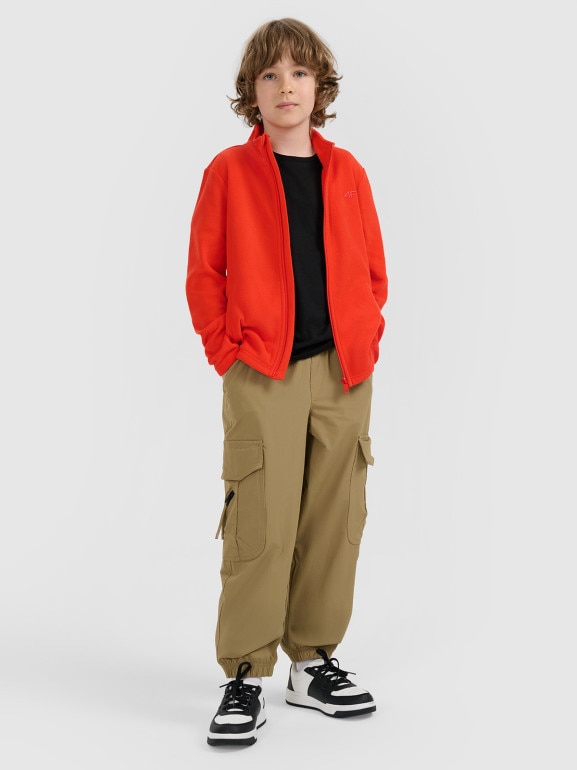 Chłopięcy polar ze stójką 4F 4FJRAW25TFLEM436 - czerwony