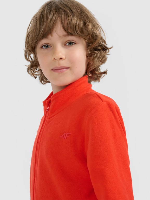 Chłopięcy polar ze stójką 4F 4FJRAW25TFLEM436 - czerwony