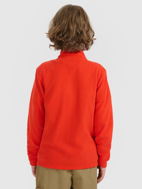 Chłopięcy polar ze stójką 4F 4FJRAW25TFLEM436 - czerwony