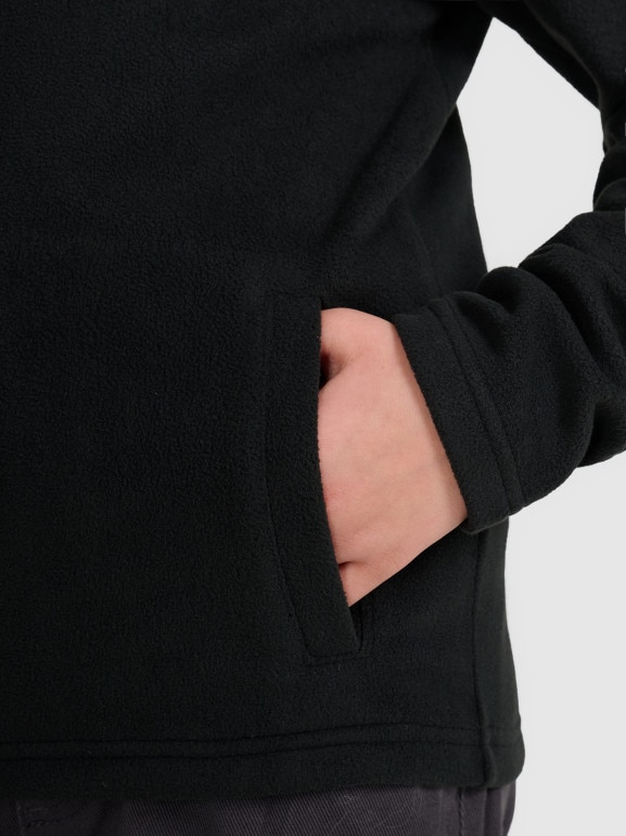 Chłopięcy polar ze stójką 4F 4FJRAW25TFLEM436 - czarny