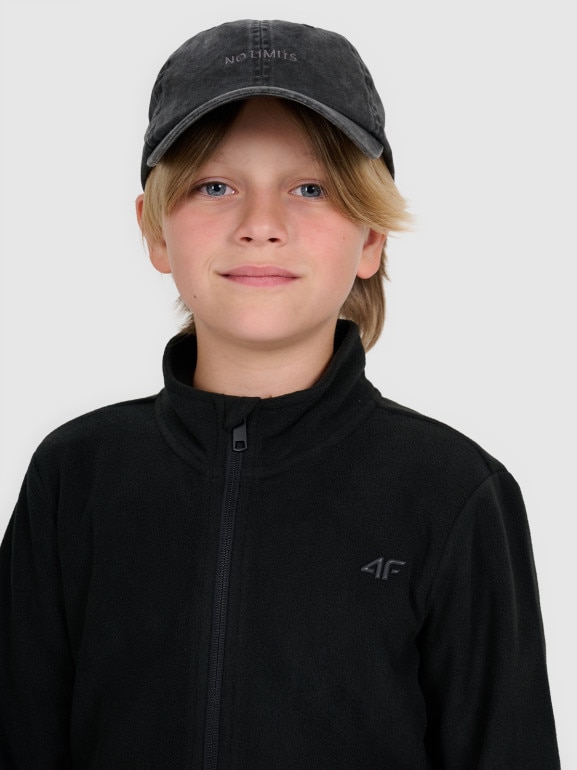 Chłopięcy polar ze stójką 4F 4FJRAW25TFLEM436 - czarny