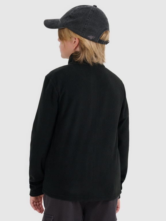 Chłopięcy polar ze stójką 4F 4FJRAW25TFLEM436 - czarny