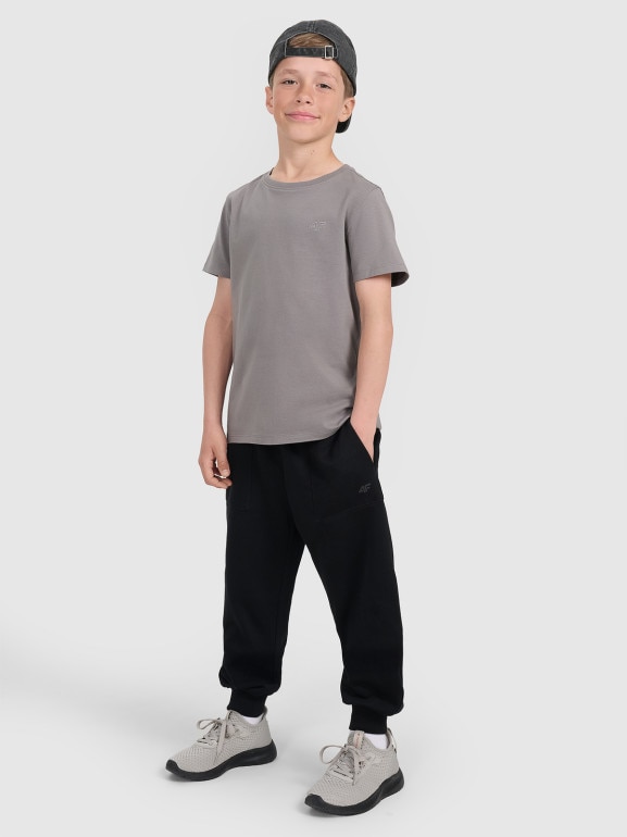 Chłopięcy t-shirt basic 4F 4FJRAW25TTSHM3260 - szary