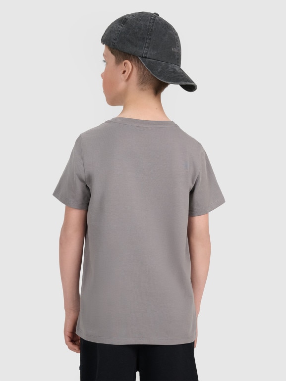 Chłopięcy t-shirt basic 4F 4FJRAW25TTSHM3260 - szary