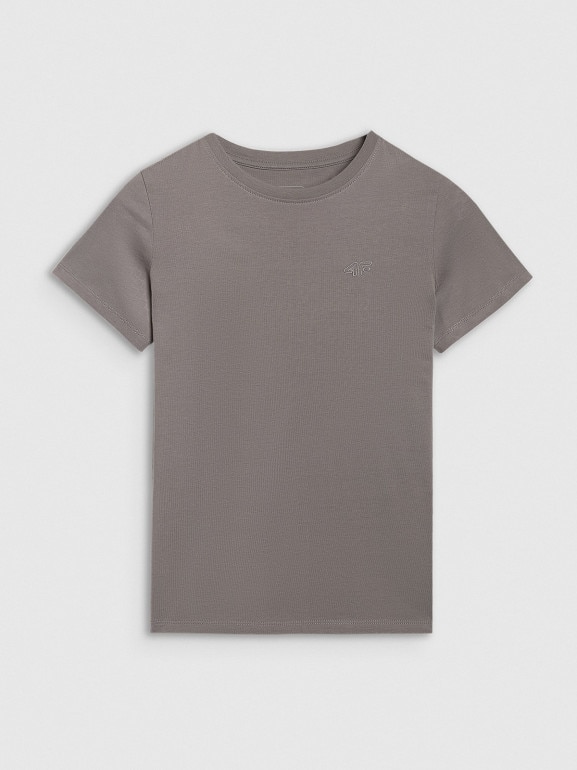 Chłopięcy t-shirt basic 4F 4FJRAW25TTSHM3260 - szary
