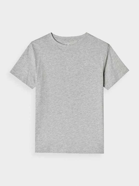 Chłopięcy t-shirt basic 4F 4FJWMM00TTSHM2330 - szary