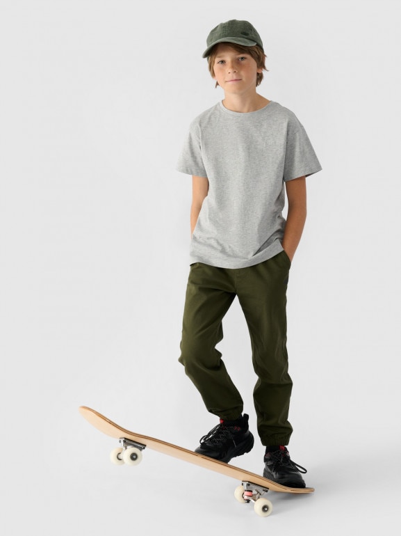 Chłopięcy t-shirt basic 4F 4FJWMM00TTSHM2330 - szary