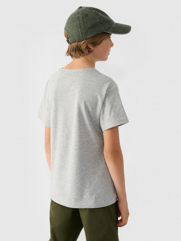 Chłopięcy t-shirt basic 4F 4FJWMM00TTSHM2330 - szary