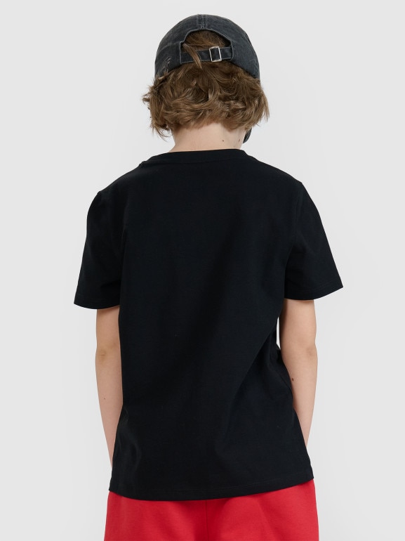 Chłopięcy t-shirt basic 4F 4FJWSS25TTSHM2178 - czarny