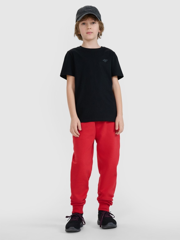 Chłopięcy t-shirt basic 4F 4FJWSS25TTSHM2178 - czarny