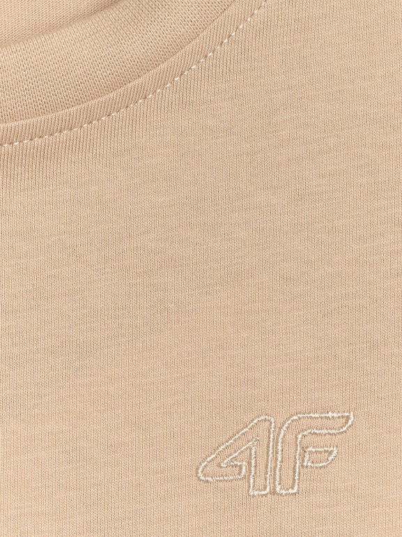 Chłopięcy t-shirt regular 4F 4FJWSS26TTSHM3006 - beżowy