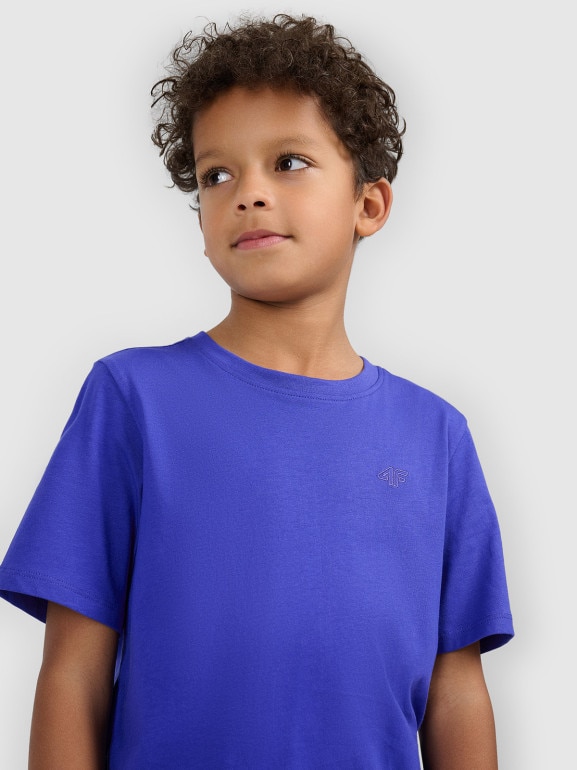 Chłopięcy t-shirt regular 4F 4FJWSS26TTSHM3006 - niebieski