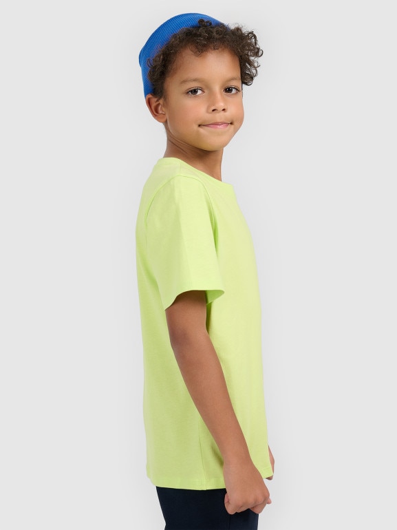 Chłopięcy t-shirt regular 4F 4FJWSS26TTSHM3006 - zielony